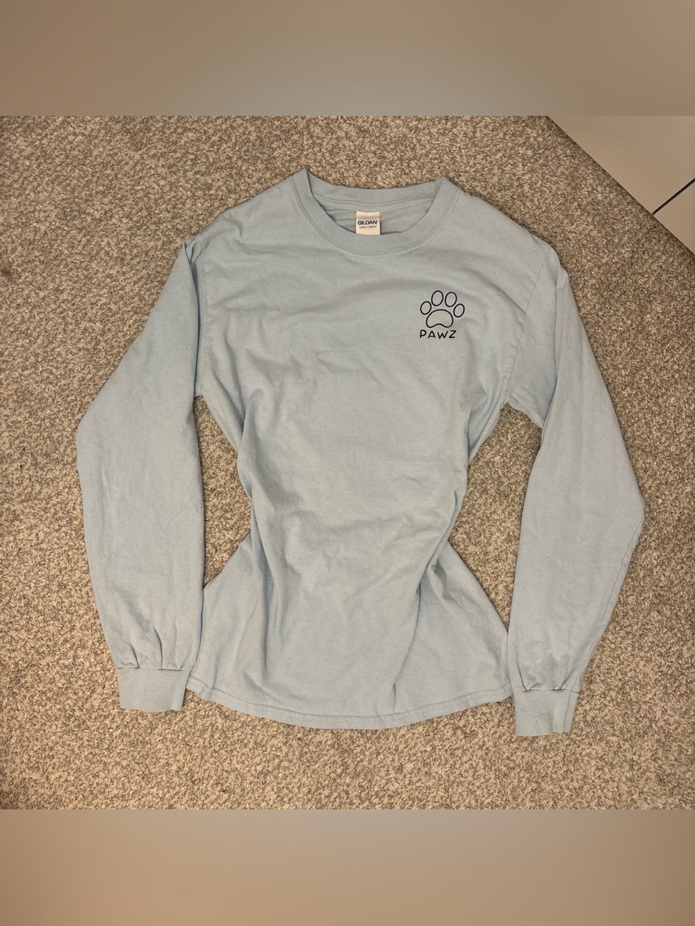 PAWZ Light Blue Long Sleeve Tee with Paw Print